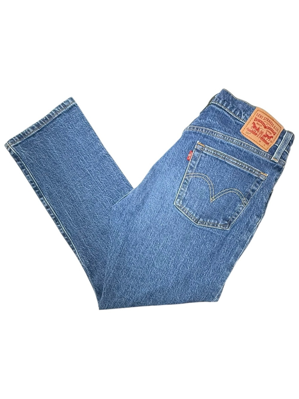 Levi’s 501 Cropped Straight Jeans High Rise Medium Wash 29